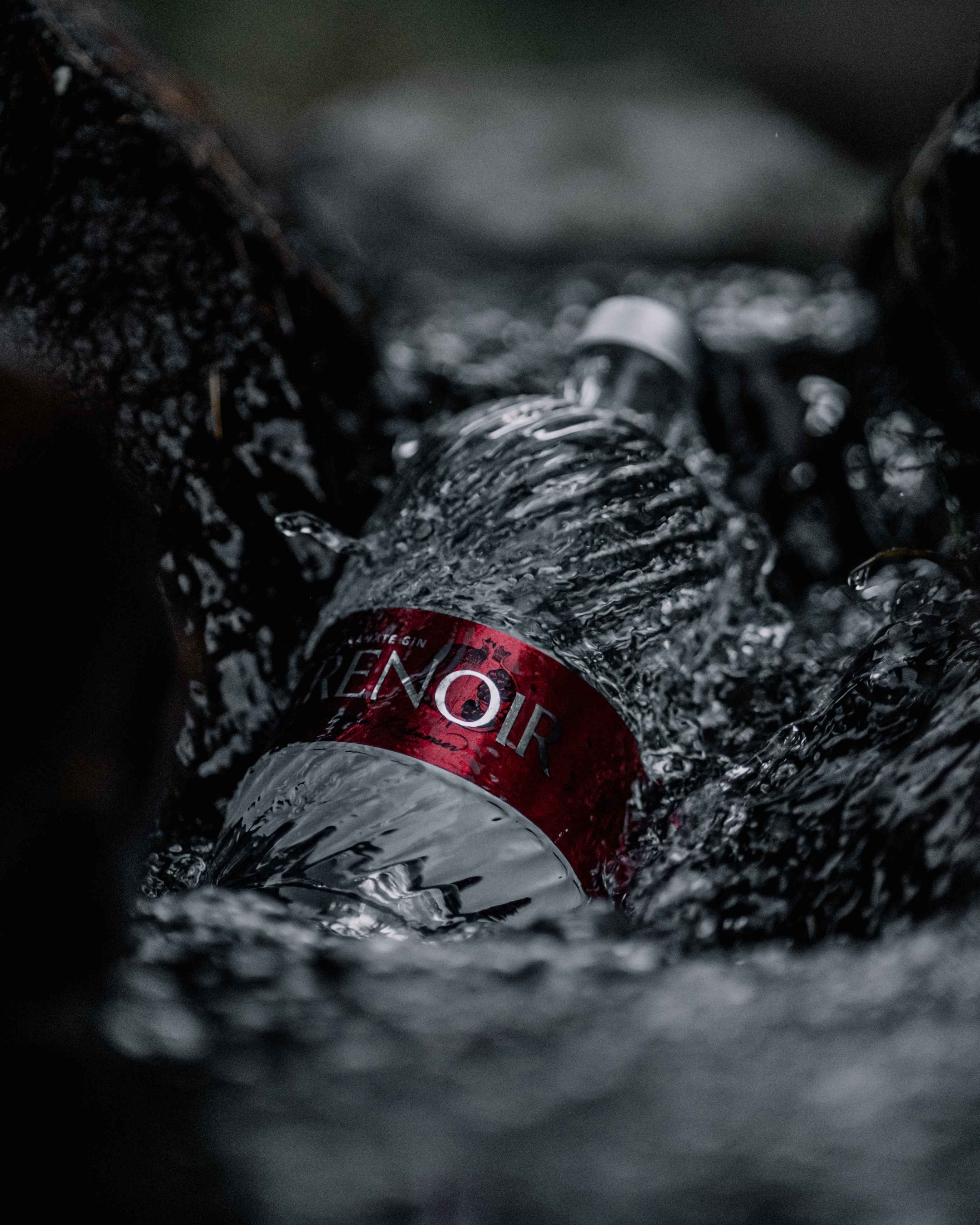 Bottiglia di Grenoir Gin – gin italiano dal colore rosso con note fruttate e botaniche alpine