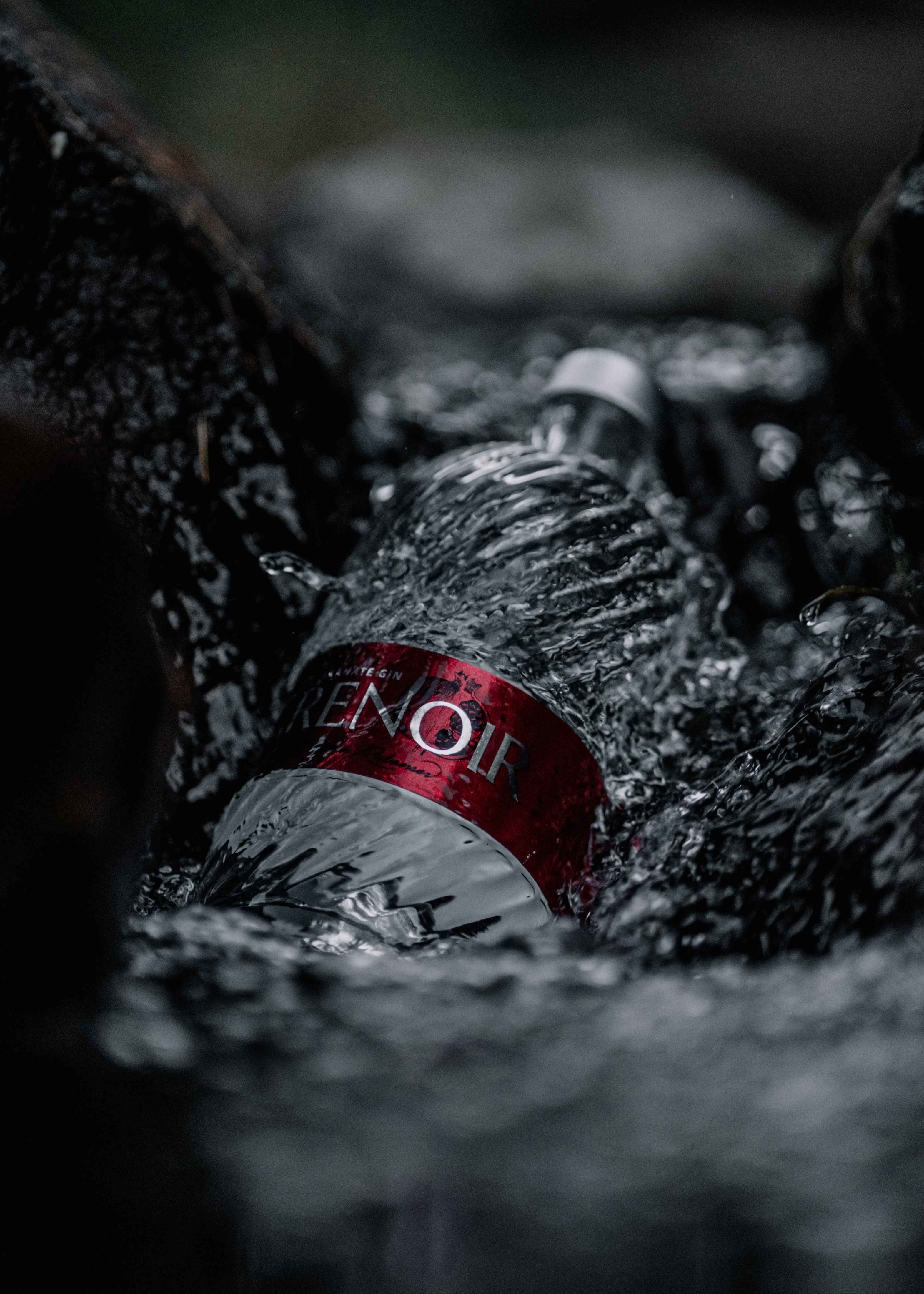 Bottiglia di Grenoir Gin – gin italiano dal colore rosso con note fruttate e botaniche alpine