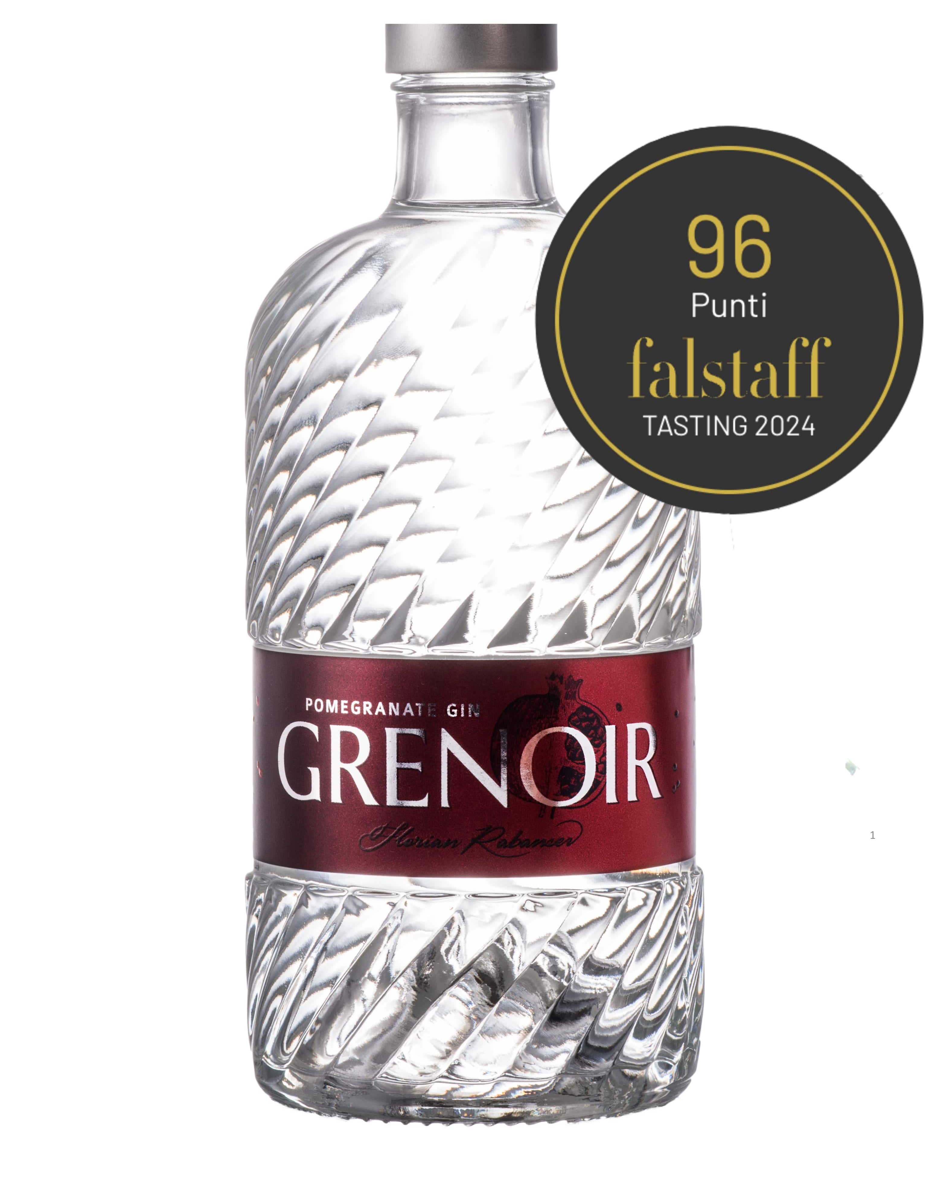 Bottiglia di Grenoir Gin – gin italiano dal colore rosso con note fruttate e botaniche alpine