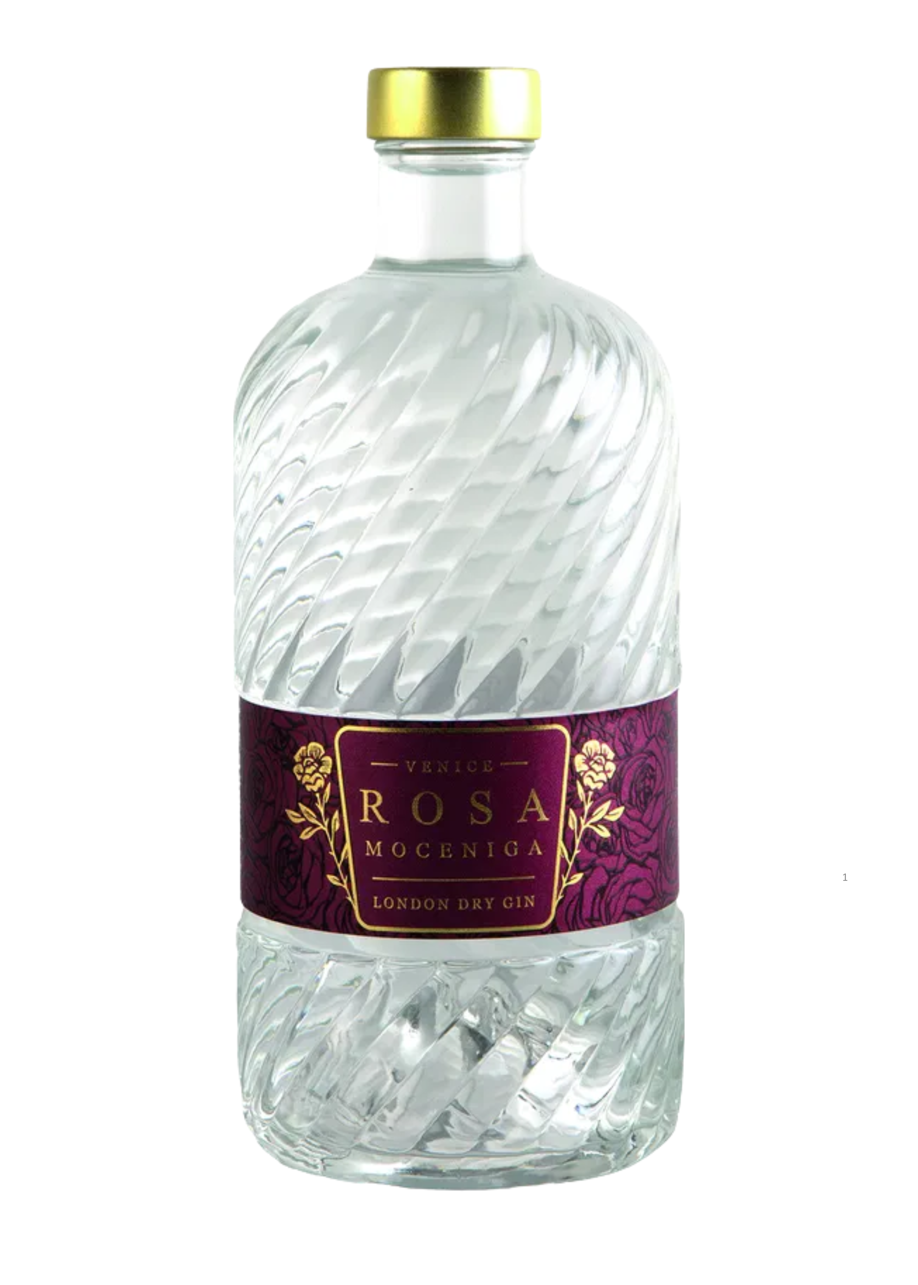 Bottiglia di Rosa Moceniga – gin floreale elegante con rose Moceniga e ginepro delle Dolomiti