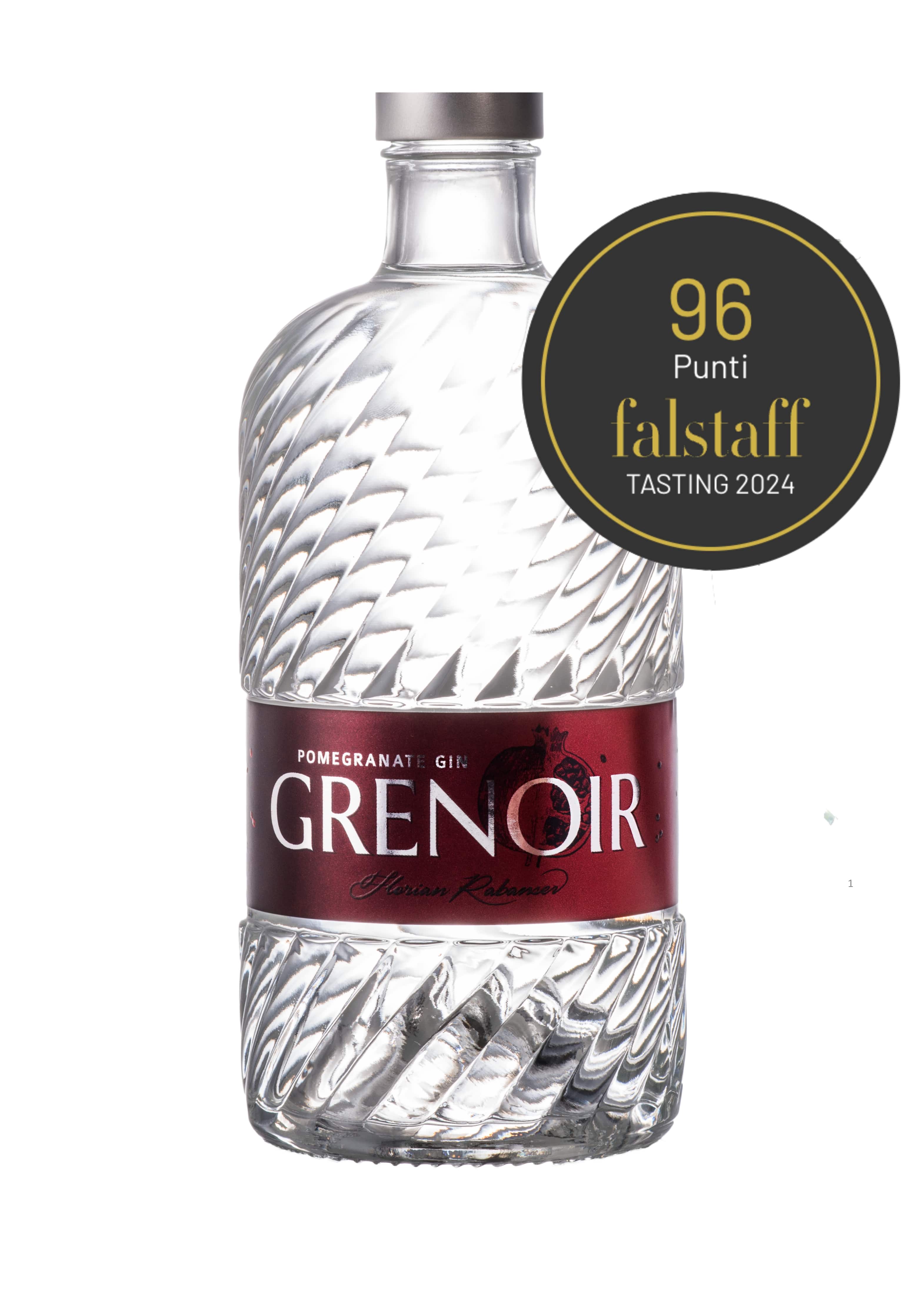 Bottiglia di Grenoir Gin – gin italiano dal colore rosso con note fruttate e botaniche alpine